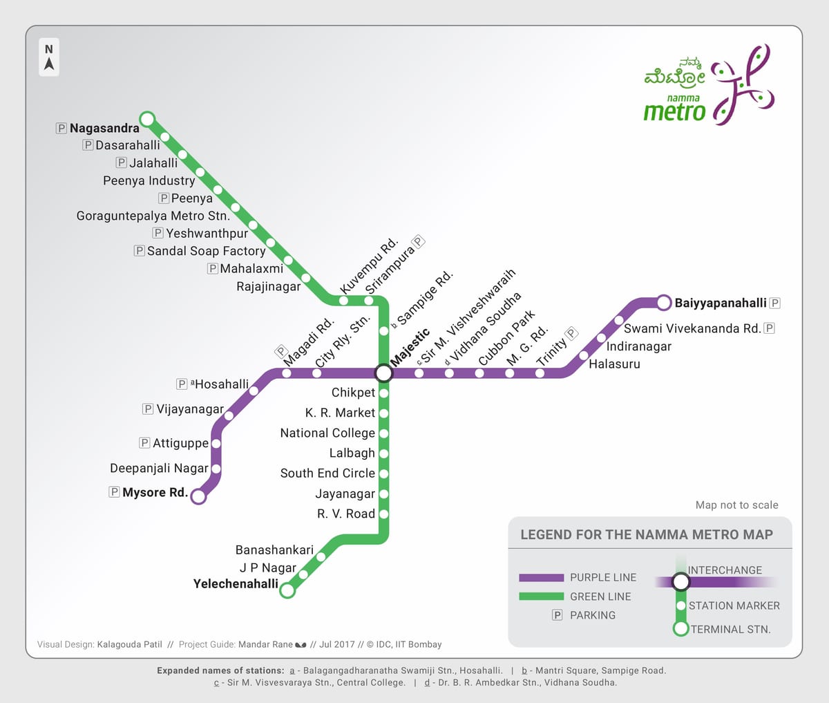 metro maršrutu kartes Bangalore