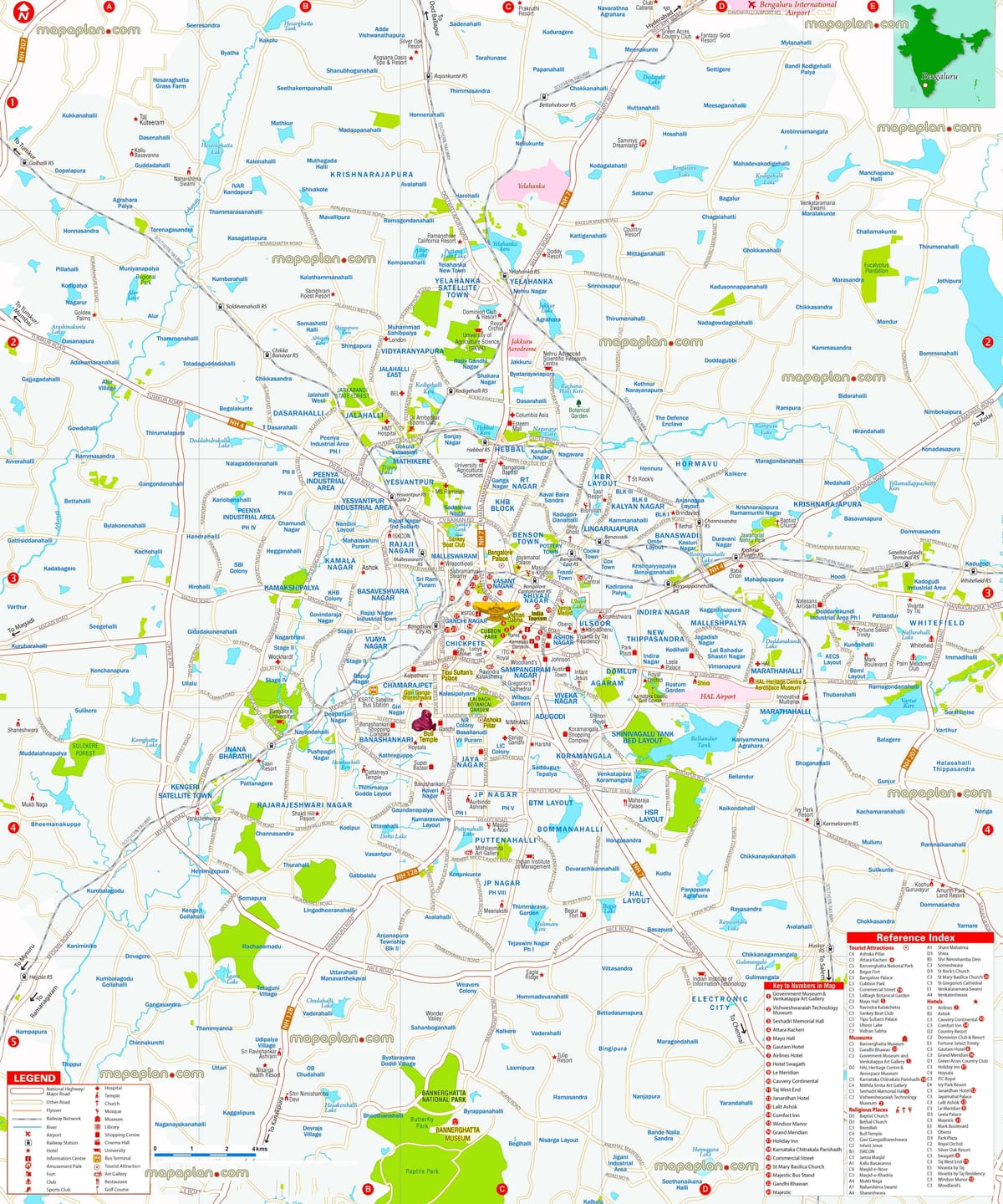 karte Bangalore pilsētas