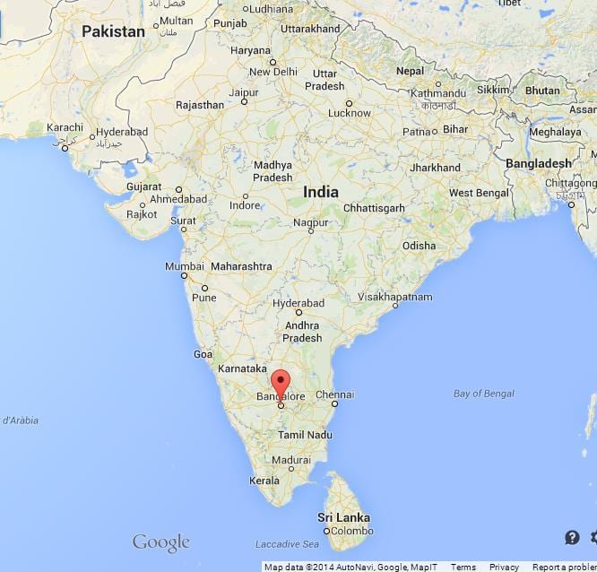 Banglore, indijas karti