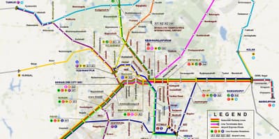 Karte Bangalore dzelzceļa stacijas