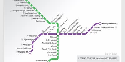 Metro maršrutu kartes Bangalore