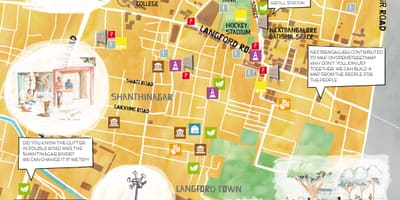 Tirdzniecības ielā Bangalore iepirkšanās karte